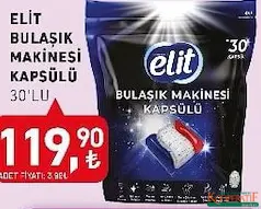 ELİT BULAŞIK MAKİNESİ KAPSÜLÜ 30'LU fiyat ve kampanya bilgisi
